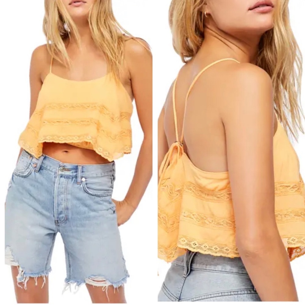 Free People Home Again Cami Crop Orange - Picture 3 of 8